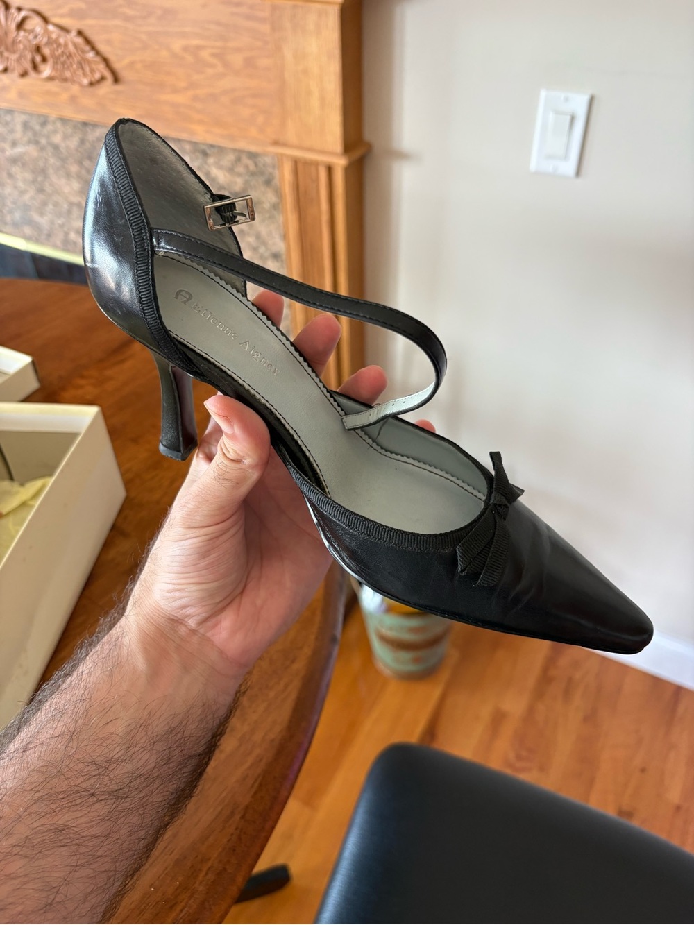 black Etienne Aigner slingback shoe  8m